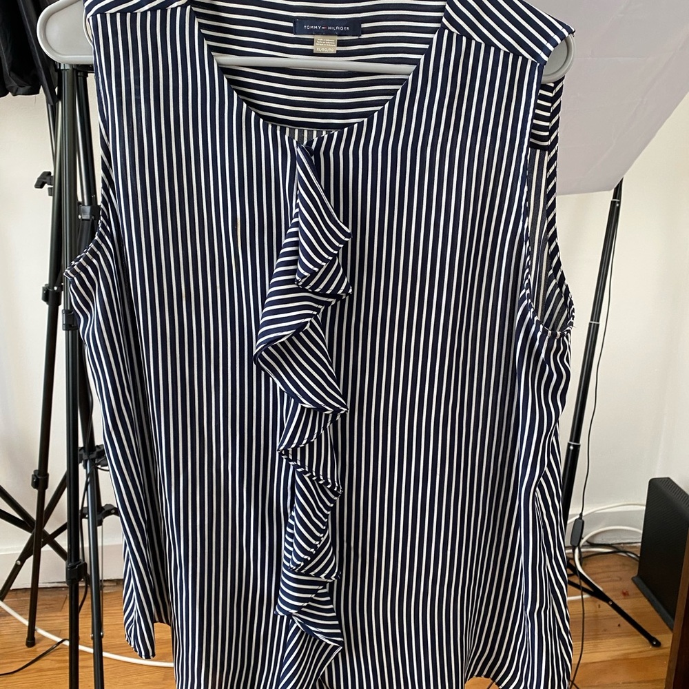 Sleeveless striped blouse